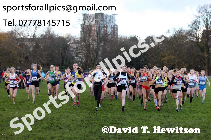 Girls under-15s 2017 British Athletics Liverpool Cross Challenge, Sefton Park, Liverpool. Photo:  David T. Hewitson/Sports for All Pics